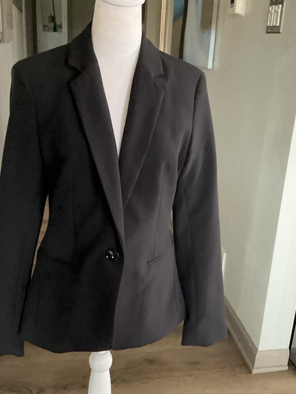 Express Black Single-Button Tailored Blazer